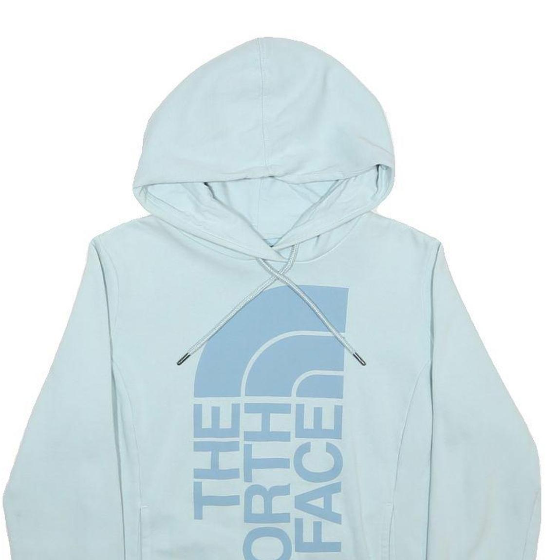 THE NORTH FACE Womens Blue Hoodie S Cotton Blend Pullover Casual Lightweight