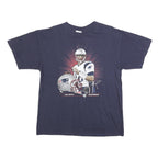 NFL Mens Navy Blue Tom Brady Graphic T-Shirt L Short Sleeve Crew Neck
