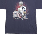 NFL Mens Navy Blue Tom Brady Graphic T-Shirt L Short Sleeve Crew Neck
