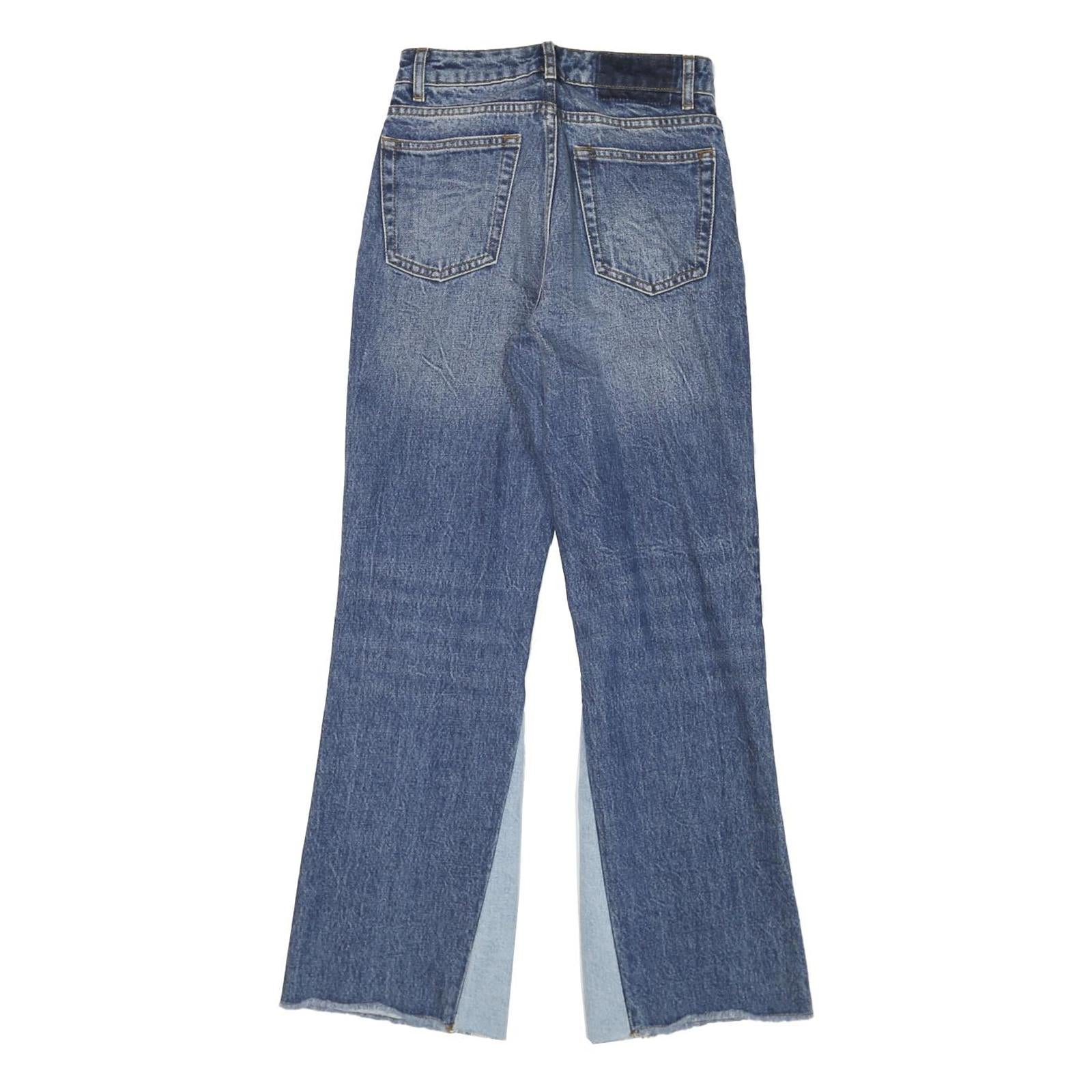 SANDRO Womens Relaxed Jeans Blue Denim Cotton Blend W24 L28 Patch Detail