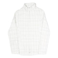 Womens White Check Polyester Blend Jacket XS Zip Front Casual Lightweight