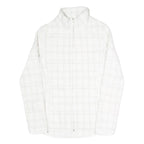 Womens White Check Polyester Blend Jacket XS Zip Front Casual Lightweight