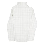 Womens White Check Polyester Blend Jacket XS Zip Front Casual Lightweight