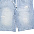 DIVERSE DENIM Mens Light Blue Denim Casual Shorts L W34 Drawstring