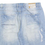 DIVERSE DENIM Mens Light Blue Denim Casual Shorts L W34 Drawstring