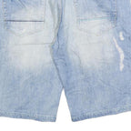 DIVERSE DENIM Mens Light Blue Denim Casual Shorts L W34 Drawstring