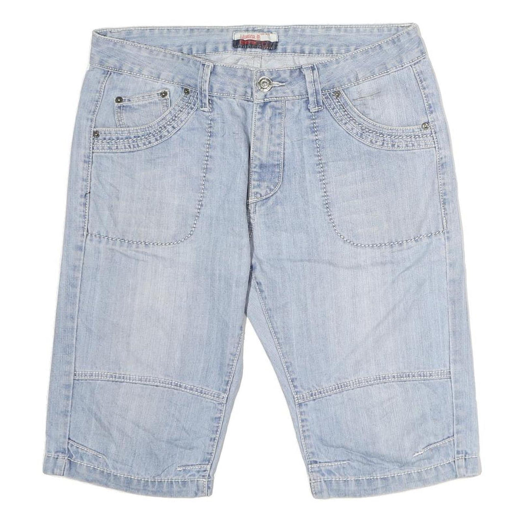 TALK TWO Mens Shorts Blue Casual Plain M W36 Slim Fit Cotton Summer