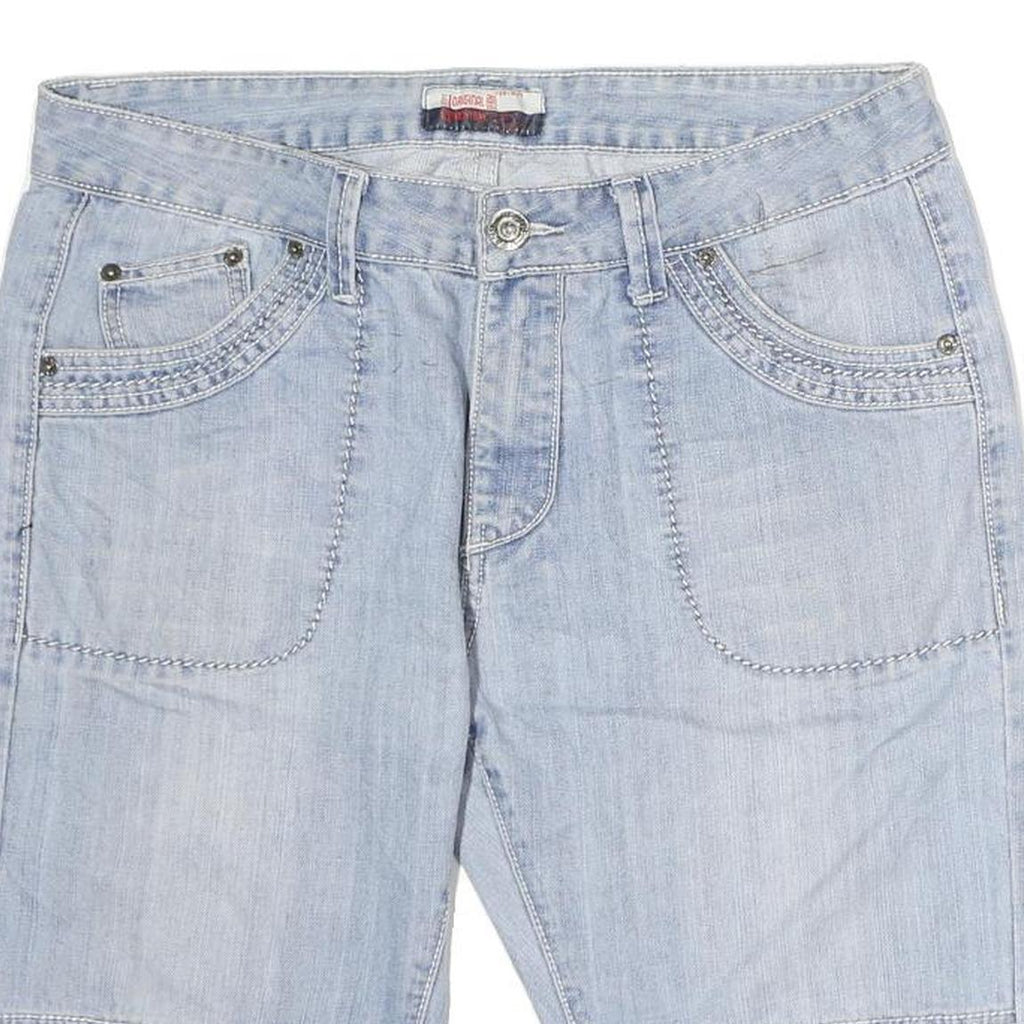 TALK TWO Mens Shorts Blue Casual Plain M W36 Slim Fit Cotton Summer