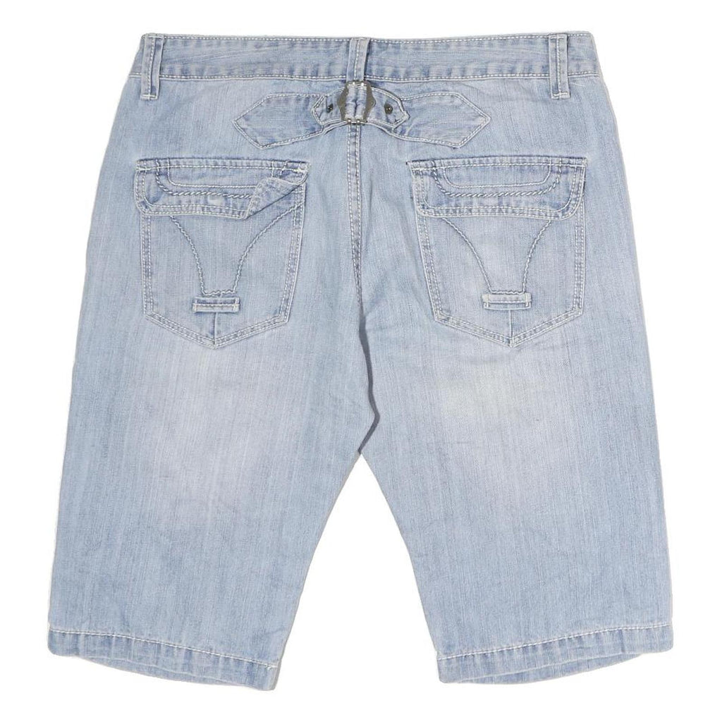 TALK TWO Mens Shorts Blue Casual Plain M W36 Slim Fit Cotton Summer