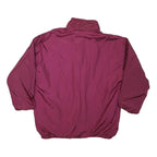 Womens Burgundy Nylon Reversible Button Jacket M Plain Lightweight Comfortable
