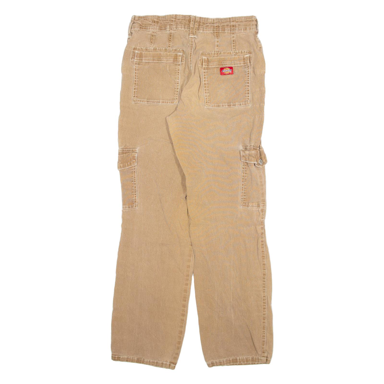 DICKIES Cargo Womens Trousers Beige Regular Straight W29 L28