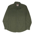 WRANGLER Mens Green Cotton Blend Shirt L Long Sleeve Utility Casual