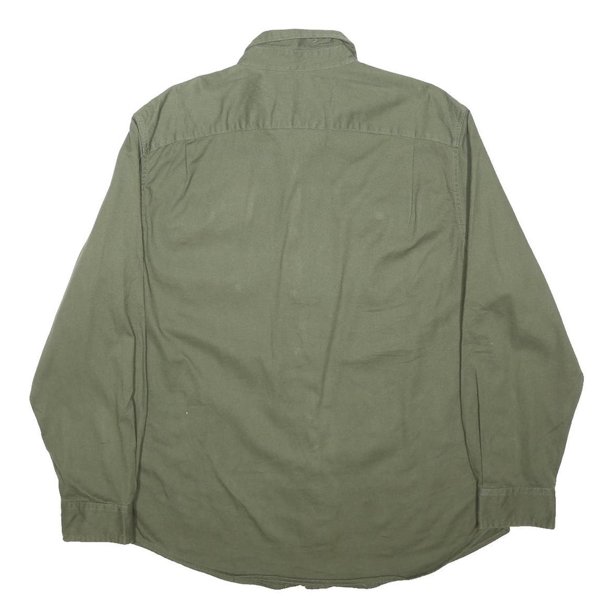 WRANGLER Mens Green Cotton Blend Shirt L Long Sleeve Utility Casual