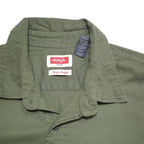 WRANGLER Mens Green Cotton Blend Shirt L Long Sleeve Utility Casual
