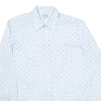 TORERO Mens Shirt Blue 90s Spotted Long Sleeve M