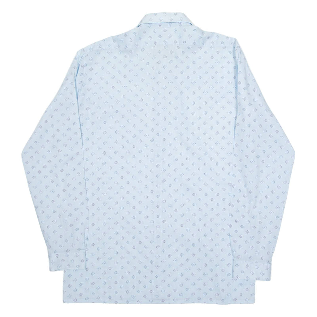 TORERO Mens Shirt Blue 90s Spotted Long Sleeve M
