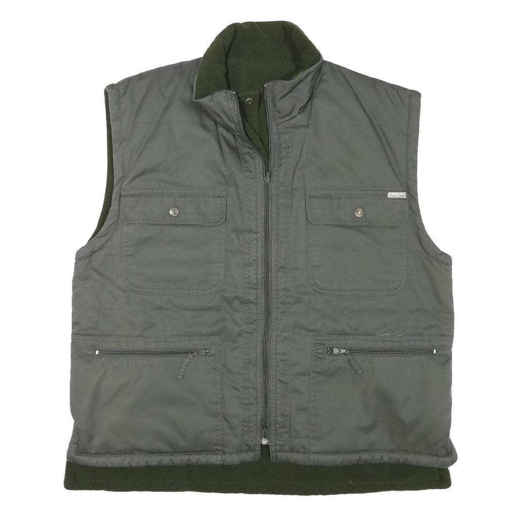 ESSE EMME Mens Grey & Dark Green Zip Jacket L Polyester Blend Pockets Casual