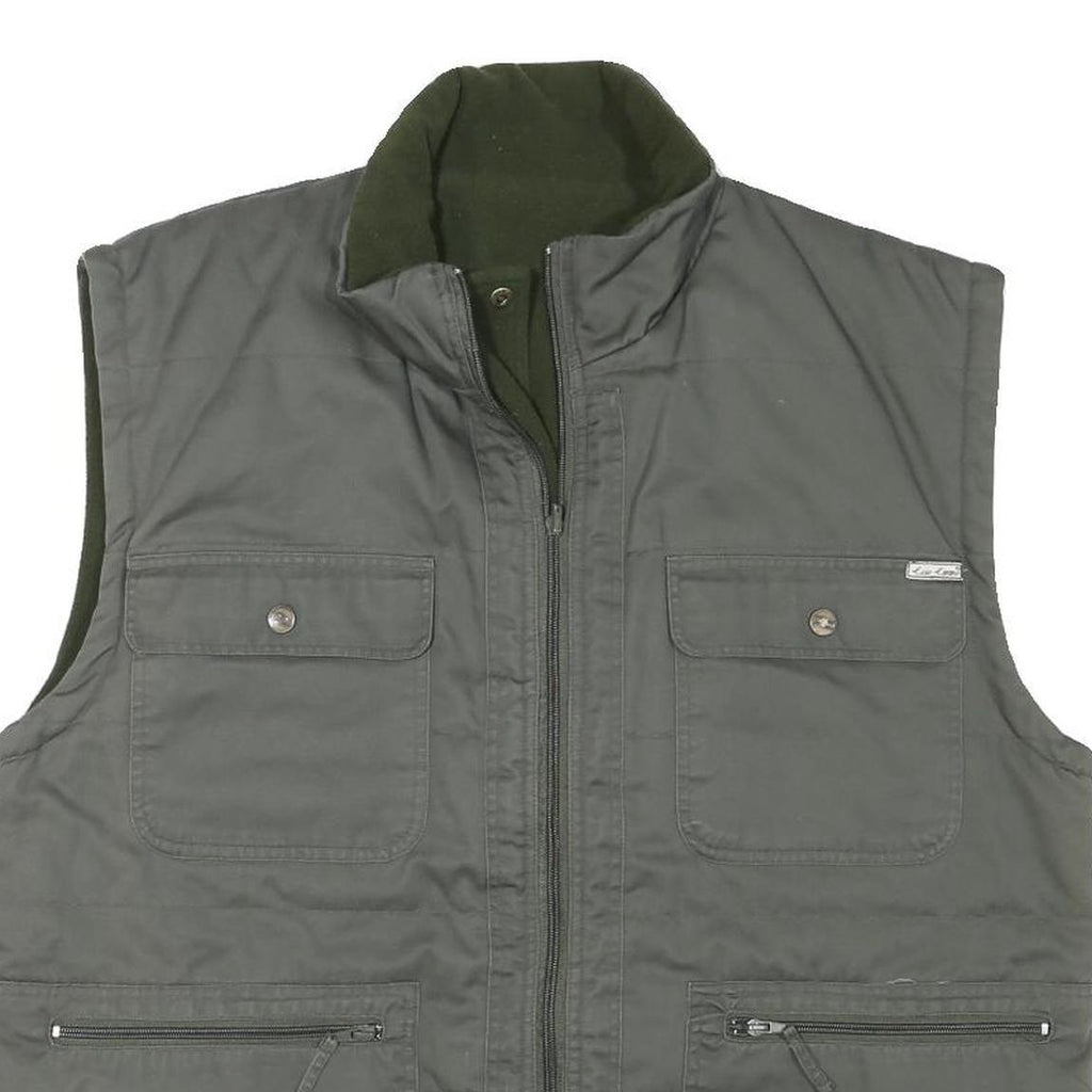 ESSE EMME Mens Grey & Dark Green Zip Jacket L Polyester Blend Pockets Casual