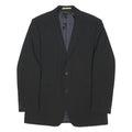 BURTON Mens Black Wool Button Tailored Jacket L Blazer Classic Formal Wear