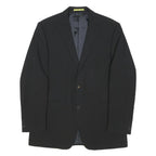 BURTON Mens Black Wool Button Tailored Jacket L Blazer Classic Formal Wear
