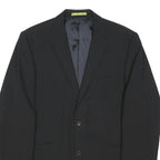 BURTON Mens Black Wool Button Tailored Jacket L Blazer Classic Formal Wear