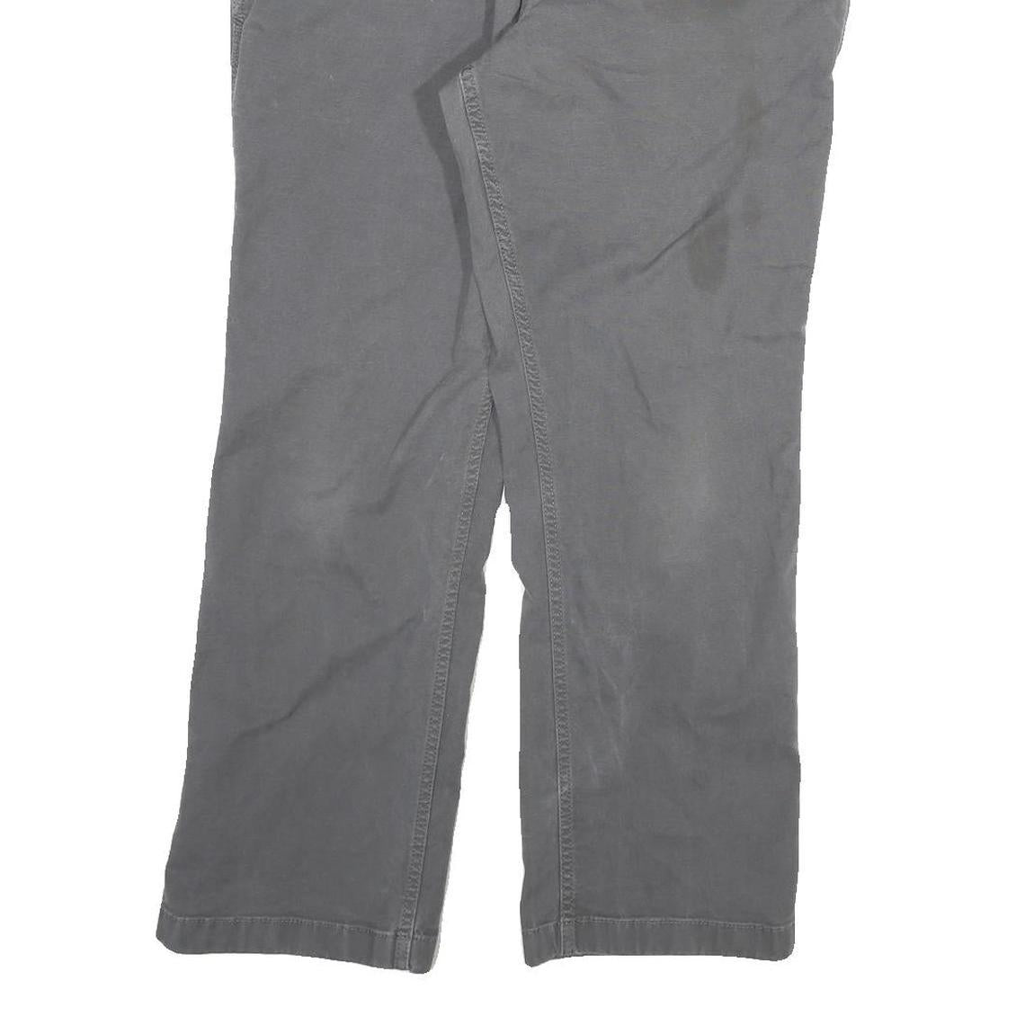 CARHARTT Mens Relaxed Cotton Blend Grey Trousers W34 L30 Workwear Zip Closure
