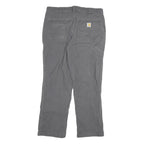 CARHARTT Mens Relaxed Cotton Blend Grey Trousers W34 L30 Workwear Zip Closure