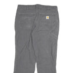 CARHARTT Mens Relaxed Cotton Blend Grey Trousers W34 L30 Workwear Zip Closure