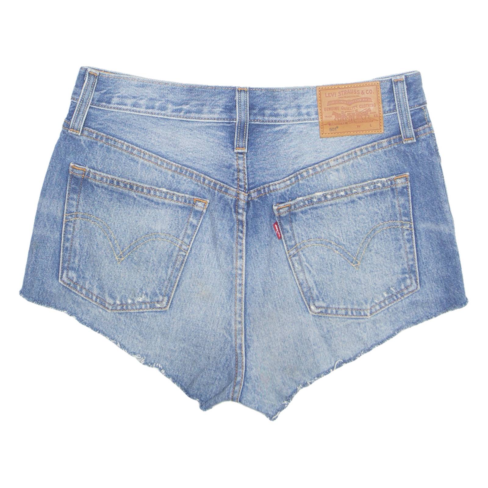 LEVI'S Cut Off Premium E 501 Womens Denim Shorts Blue S W28