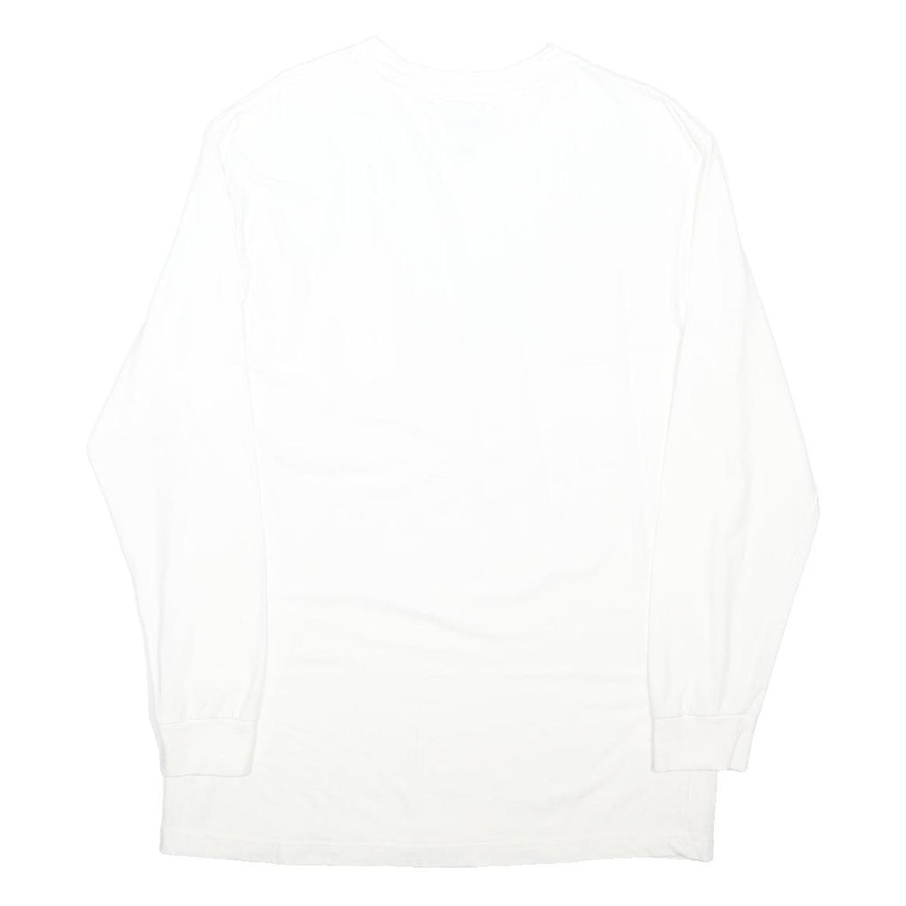 DICKIES Mens White Long Sleeve Crew Neck Cotton Blend T-Shirt XL Pocket