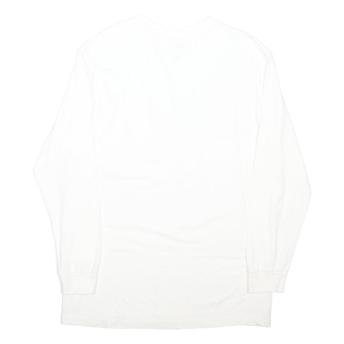 DICKIES Mens White Long Sleeve Crew Neck Cotton Blend T-Shirt XL Pocket