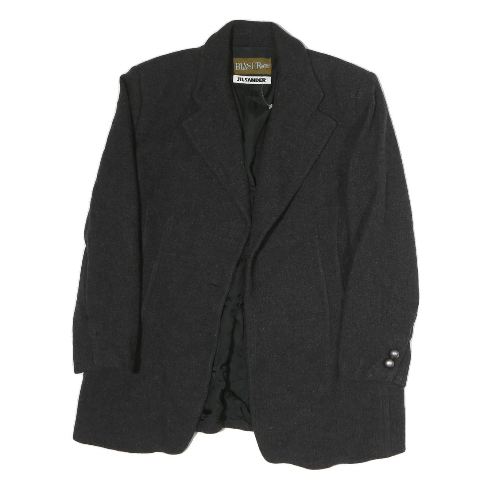 BLASER Womens Black Wool Classic Jacket M Button Closure Plain Stylish