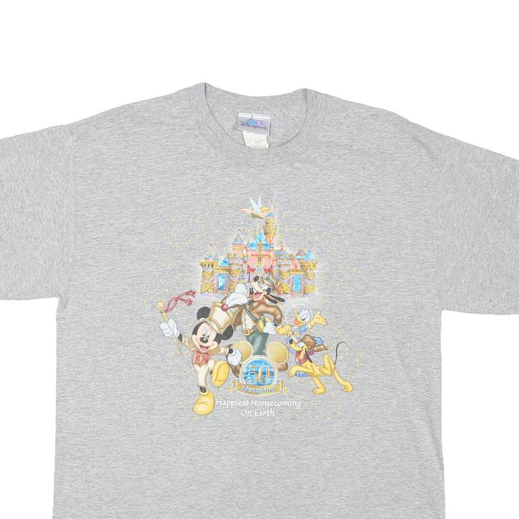 DISNEY Mens Grey Cotton Blend Graphic T-Shirt M Short Sleeve Crew Neck