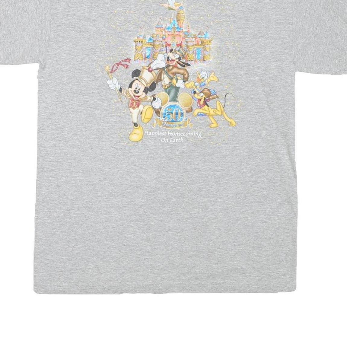 DISNEY Mens Grey Cotton Blend Graphic T-Shirt M Short Sleeve Crew Neck