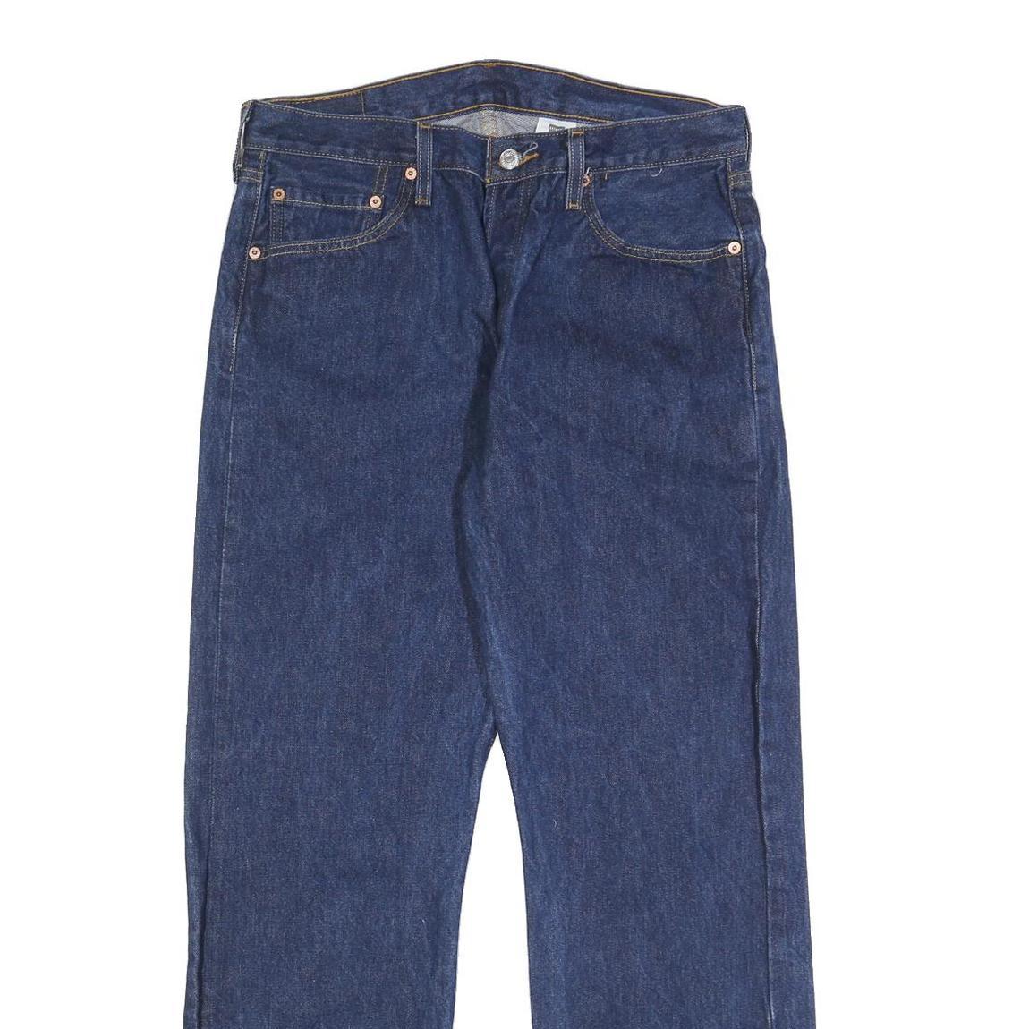 LEVI'S 501 Mens Jeans Blue Regular Straight Denim Medium W33 L30 Classic Button