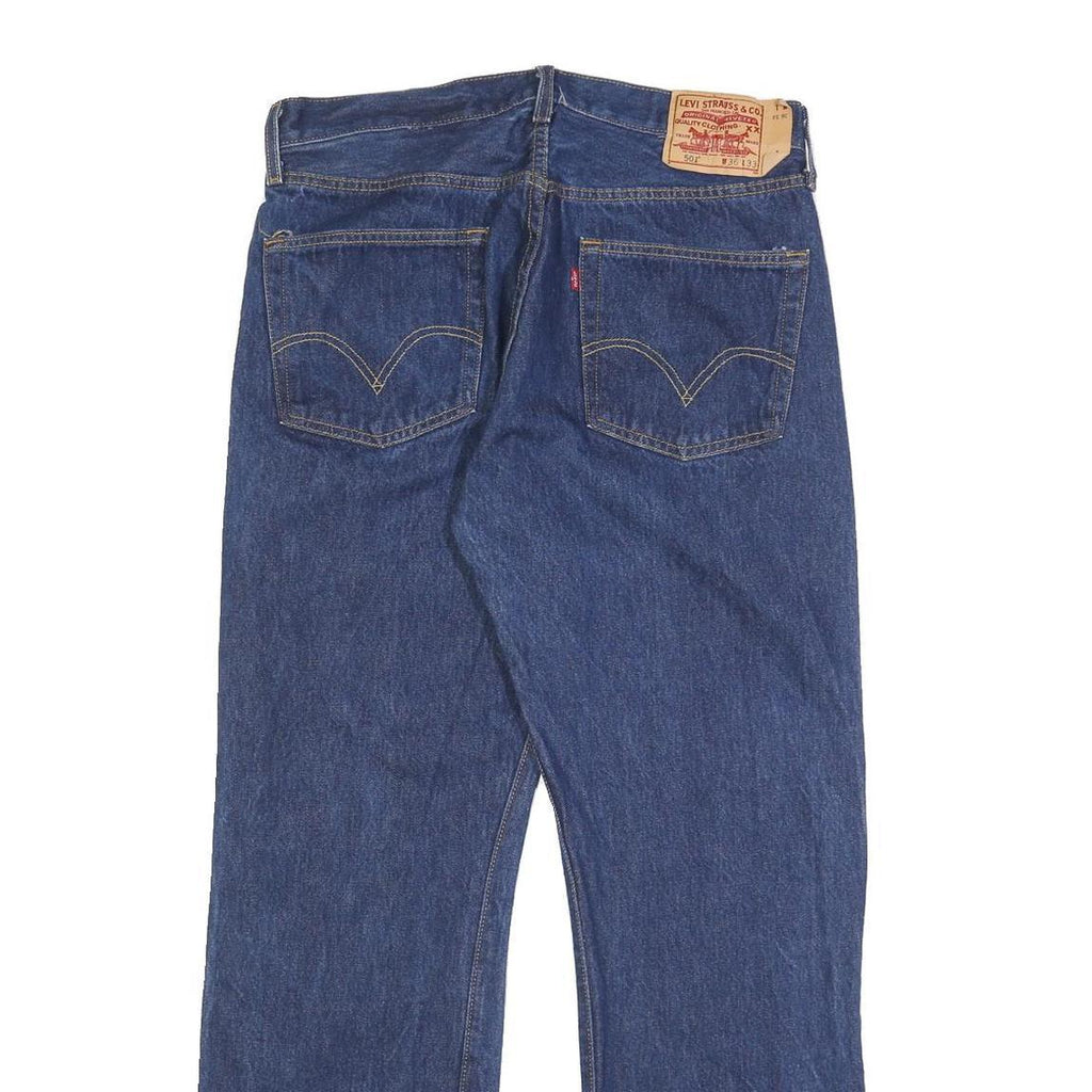 LEVI'S 501 Mens Jeans Blue Regular Straight Denim Medium W33 L30 Classic Button
