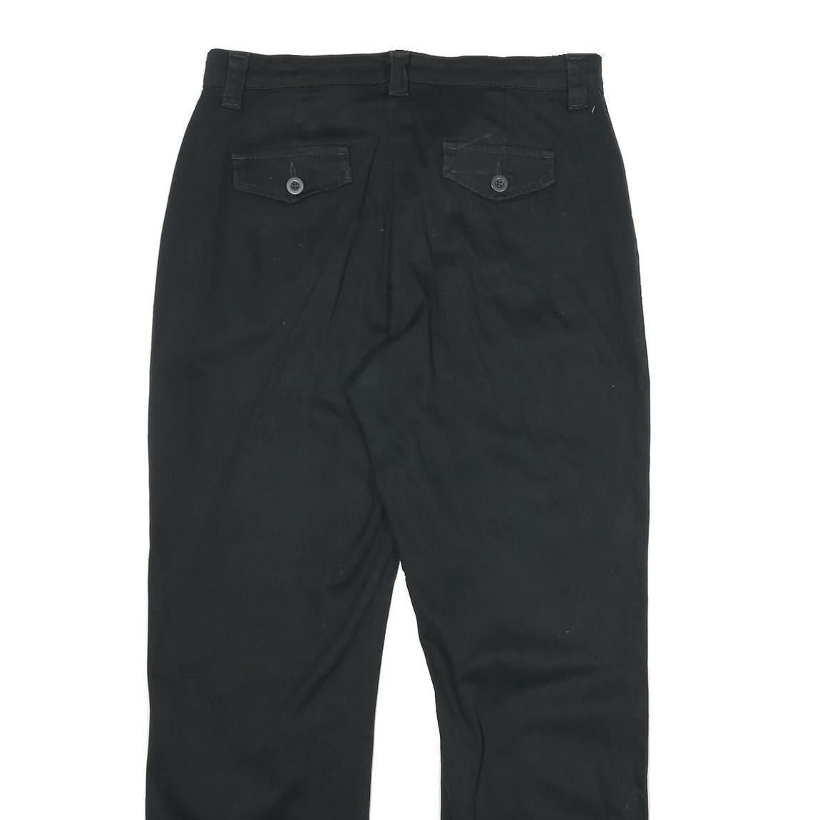 LEE Womens Cotton Blend Black Regular Fit Straight Leg Trousers W34 L30