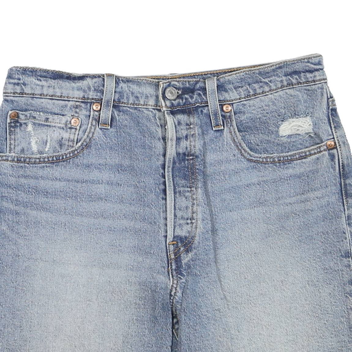 LEVI'S Womens Denim Blue Distressed Casual Shorts M W32 Classic Fit Cut-Off