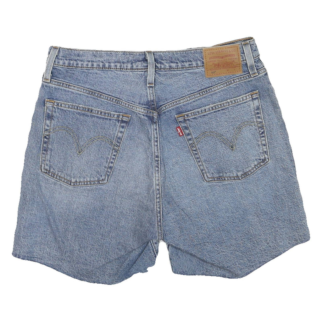 LEVI'S Womens Denim Blue Distressed Casual Shorts M W32 Classic Fit Cut-Off