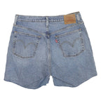 LEVI'S Womens Denim Blue Distressed Casual Shorts M W32 Classic Fit Cut-Off