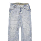 J&J Mens Jeans Light Blue Regular Fit Straight Denim W30 L31 Button Cotton Blend