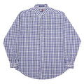 TOMMY HILFIGER Mens Blue & White Check Shirt M Classic Cotton Button-Down Long
