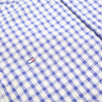 TOMMY HILFIGER Mens Blue & White Check Shirt M Classic Cotton Button-Down Long