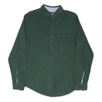 TOMMY HILFIGER Mens Green Shirt L Button-Down Collar Long Sleeve Casual Cotton
