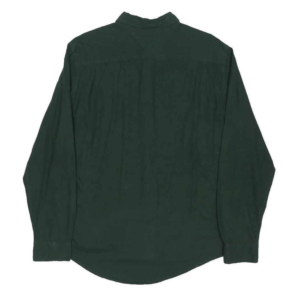 TOMMY HILFIGER Mens Green Shirt L Button-Down Collar Long Sleeve Casual Cotton