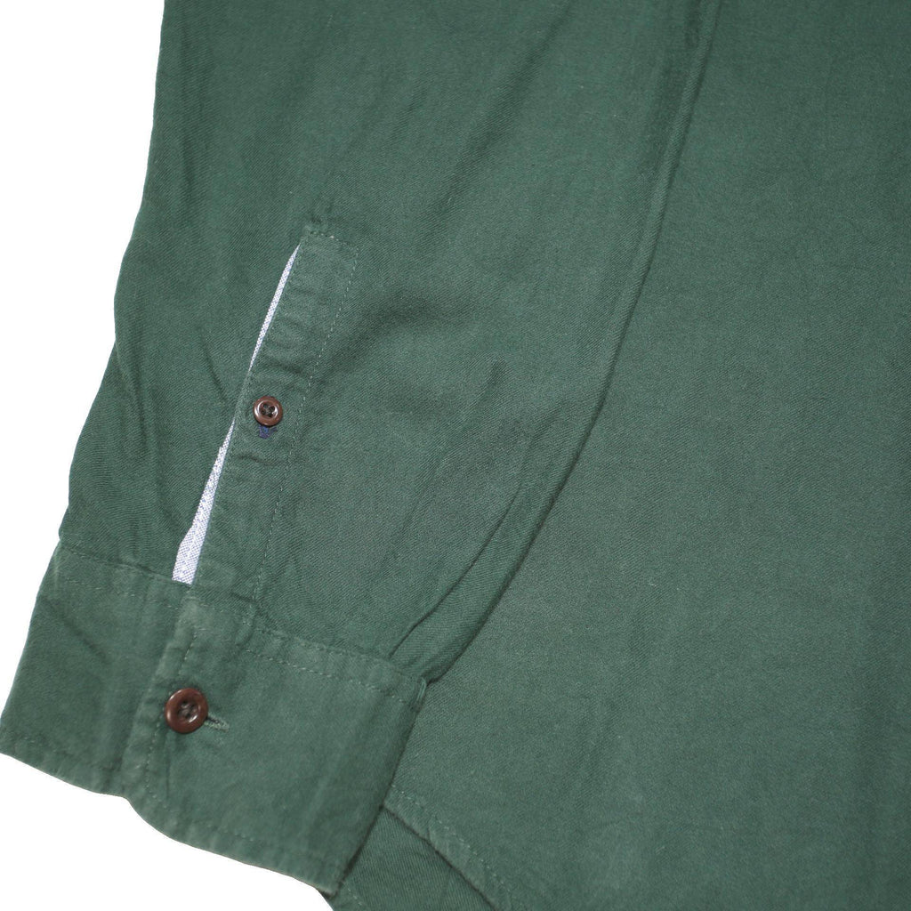 TOMMY HILFIGER Mens Green Shirt L Button-Down Collar Long Sleeve Casual Cotton