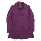 TOMMY HILFIGER Womens Purple Wool Blend Coat S Button Casual Elegant