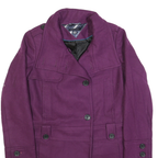 TOMMY HILFIGER Womens Purple Wool Blend Coat S Button Casual Elegant