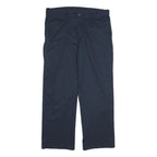 DICKIES Mens Cotton Navy Regular Straight Trousers W36 L30 Workwear Zip Closure