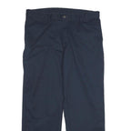 DICKIES Mens Cotton Navy Regular Straight Trousers W36 L30 Workwear Zip Closure
